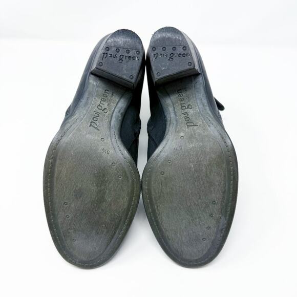 Paul Green Black Leather Ankle Booties Women's Sz 5.5UK Side Zip Made in Austria - Picture 5 of 9